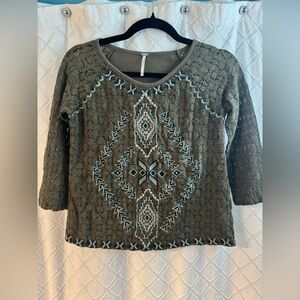 Free People Olive Green Top